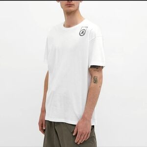 ACRONYM WHITE TEE BOLD BRAND LOGO MADE IN PORTUGAL EXCELLENTE CONDITION SIZE MED